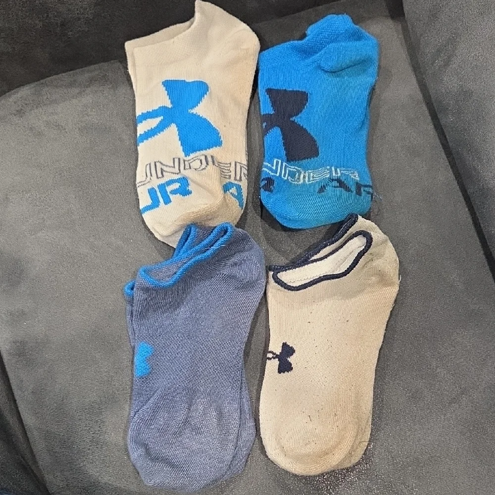 Under Armour Athletic Socks - Blue, Cream, and Gray